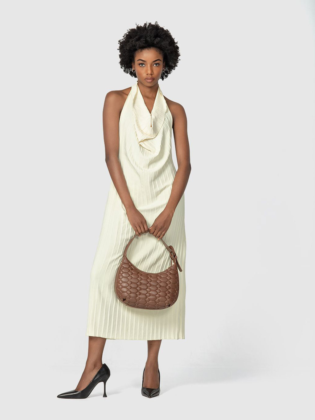 SENNES Romanza Leather Hobo Bag With Quilted