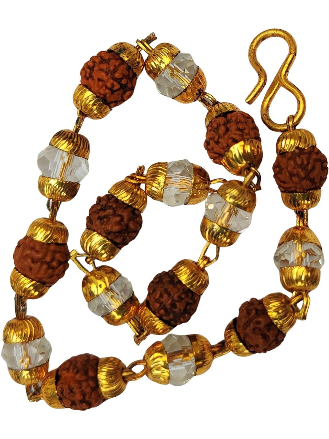 Apnisanskriti Unisex Rudraksha Diamond Cut Sphatic Bracelet