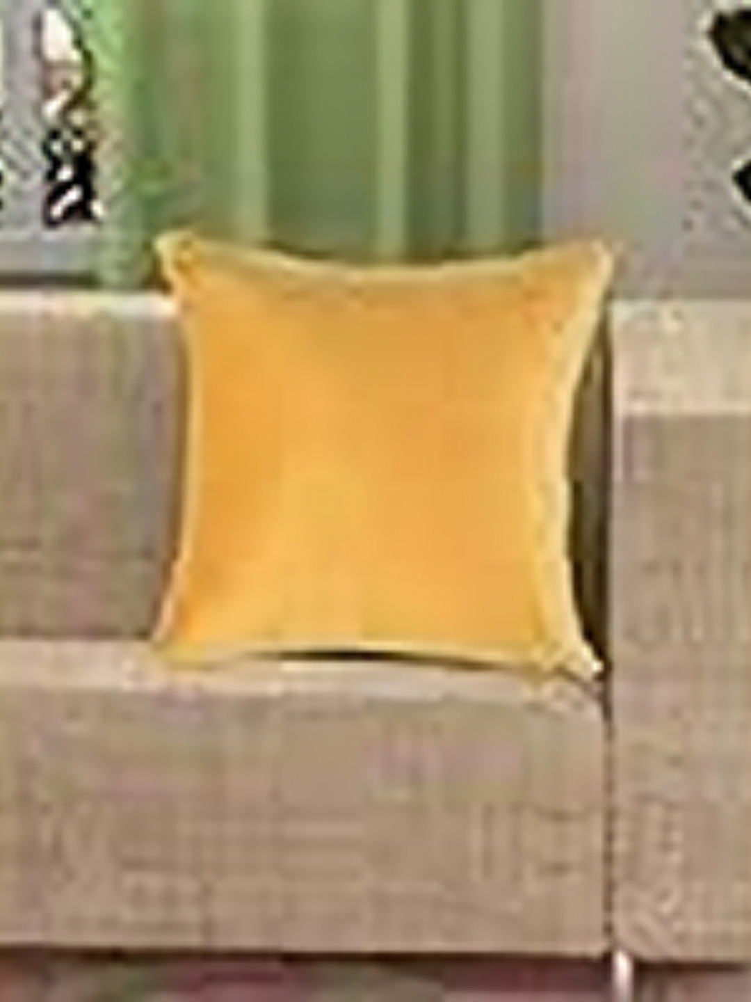 Yellow Weaves Yellow Velvet Square Cushion Covers