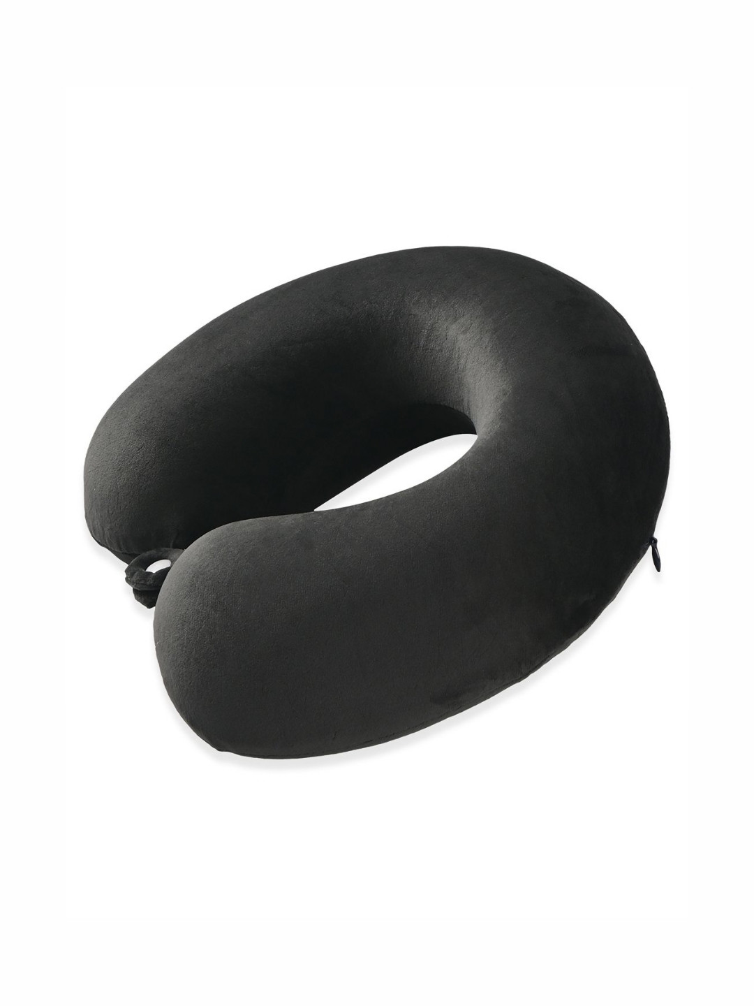 Myntra Elegant Homes Black Solid Cotton Firm Memory Foam Travel Pillow-28 x 11 x 30 cm