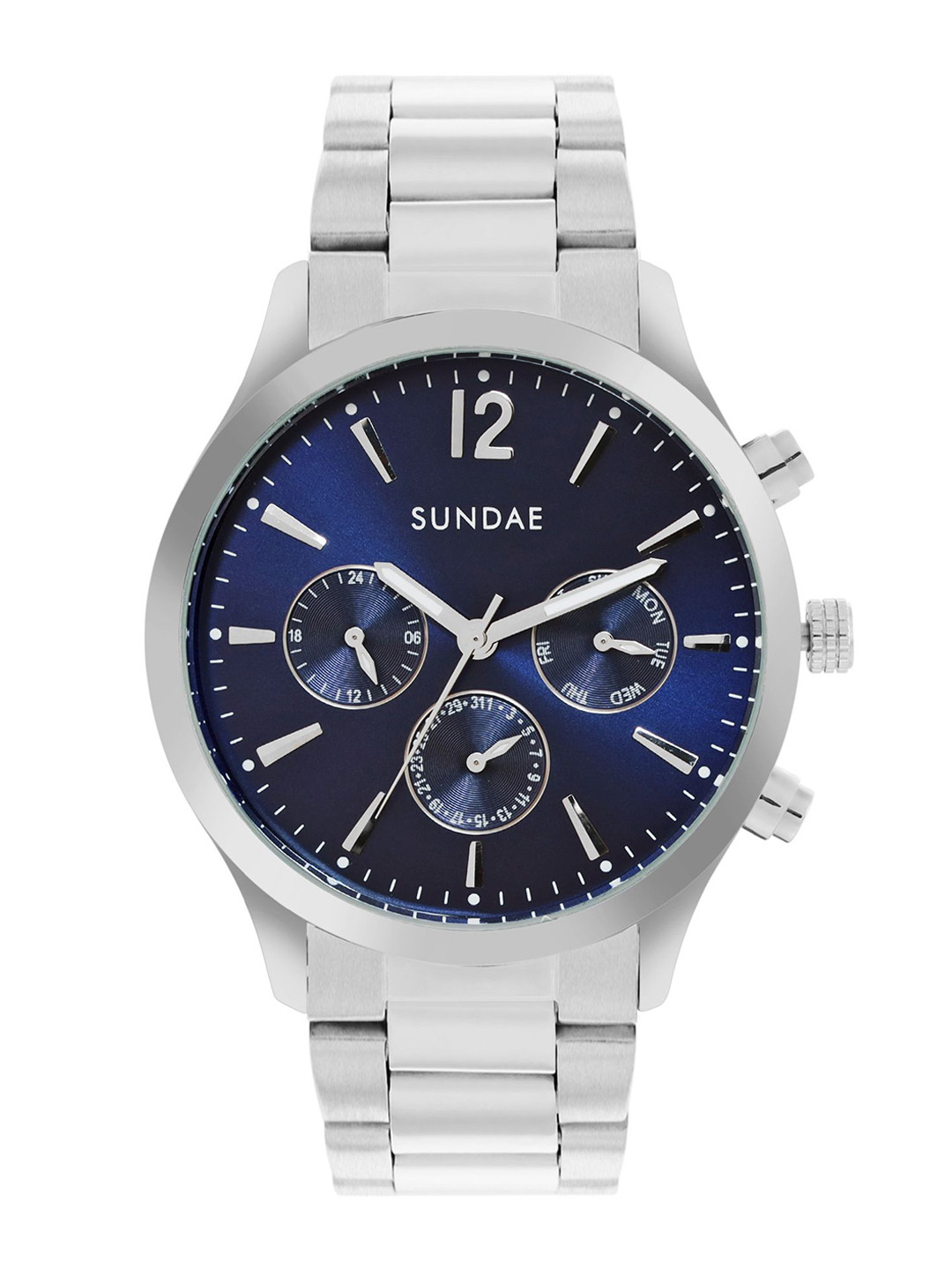 SUNDAE Men Brass Dial & Stainless Steel Analogue Watch 788907 OM-96 IPS VX9J1