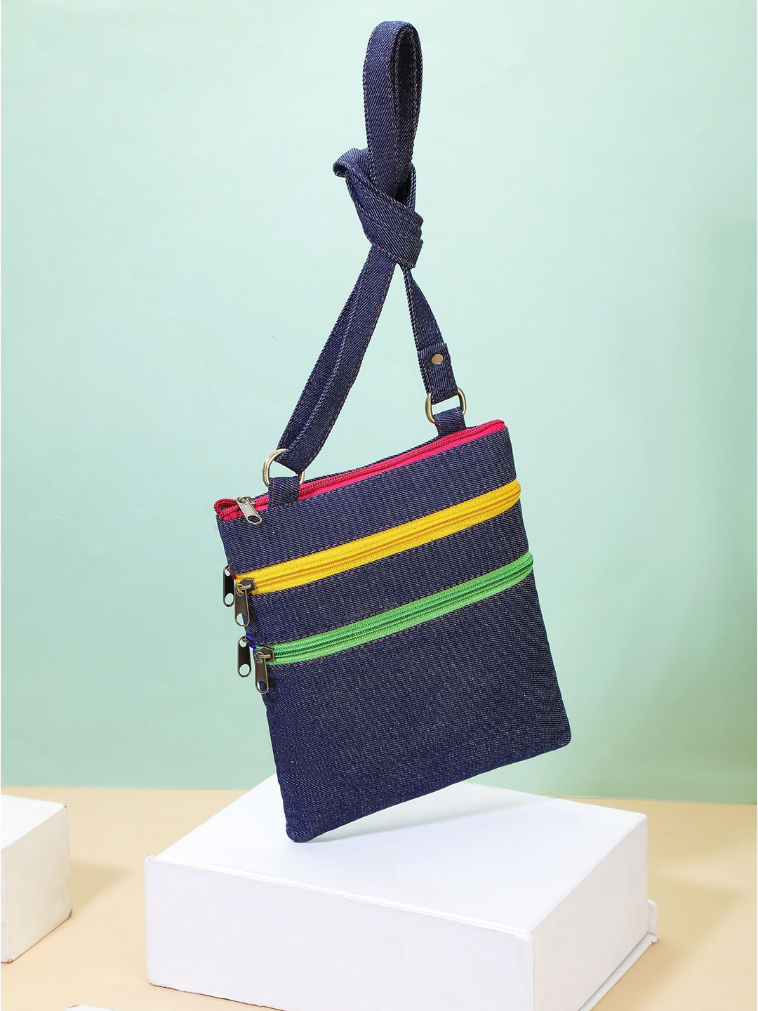 K London Leather Crossbody Passport Messenger Sling Bag