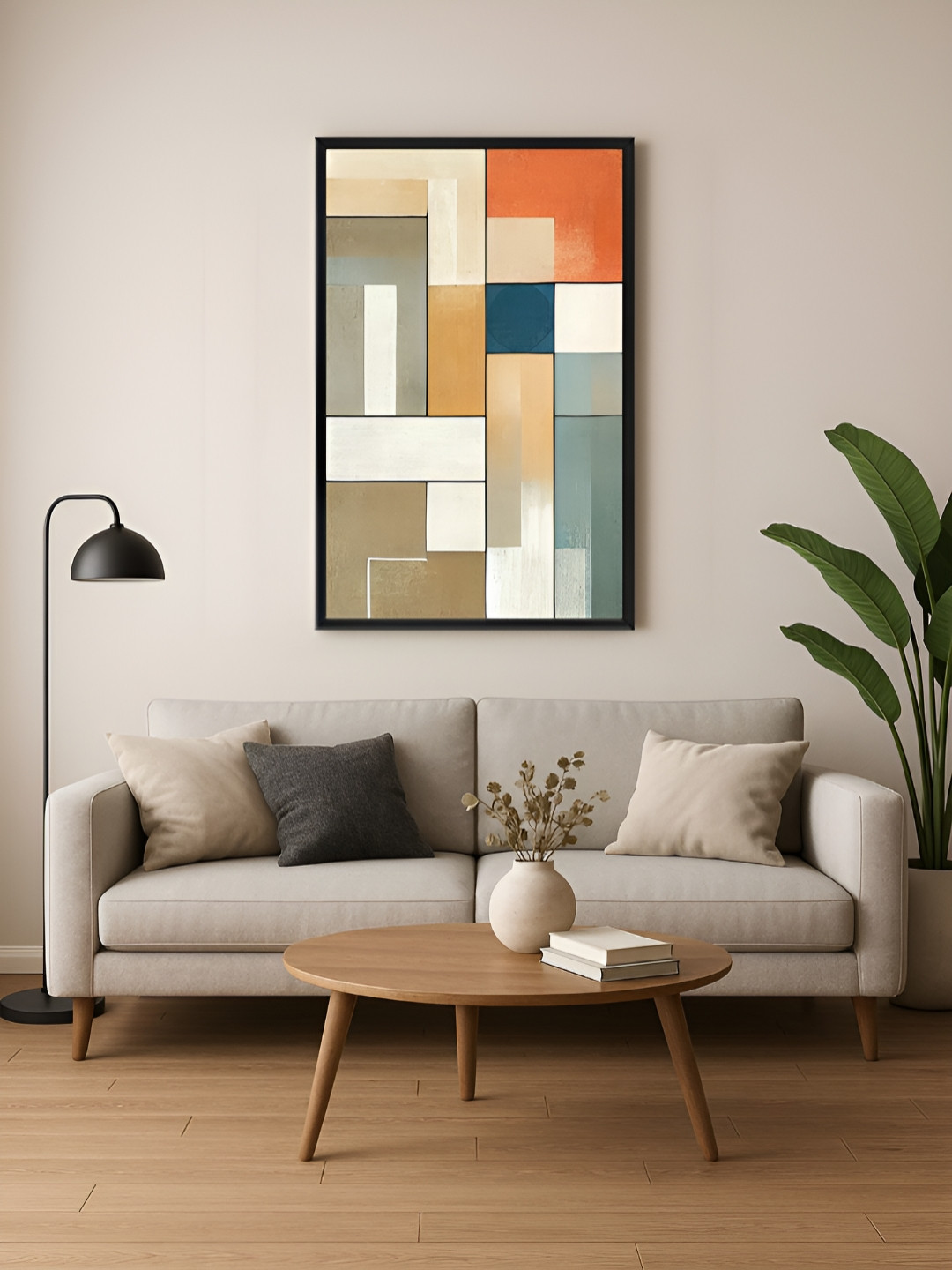 999Store Neutral Tones Canvas Wall Rectangle Paintings Wall Art -22 x 35 In