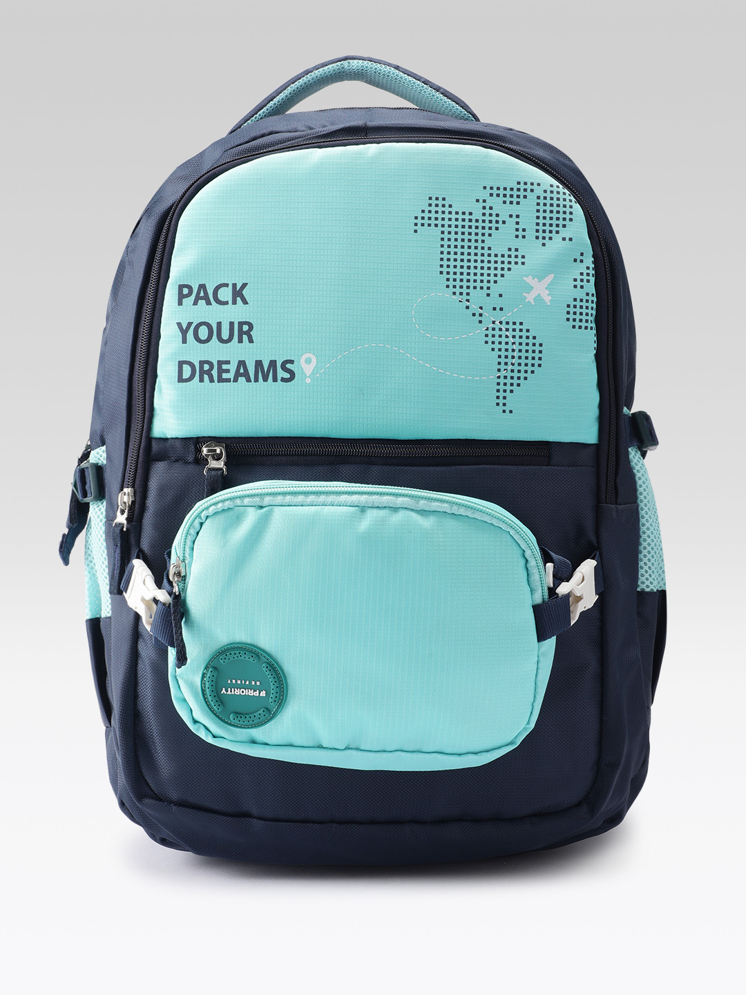 Priority Unisex Typography Printed Backpack with Compression Straps & Pouch - 40 L