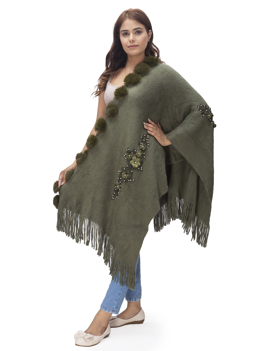 Manra Women Solid Wool Regular Stole