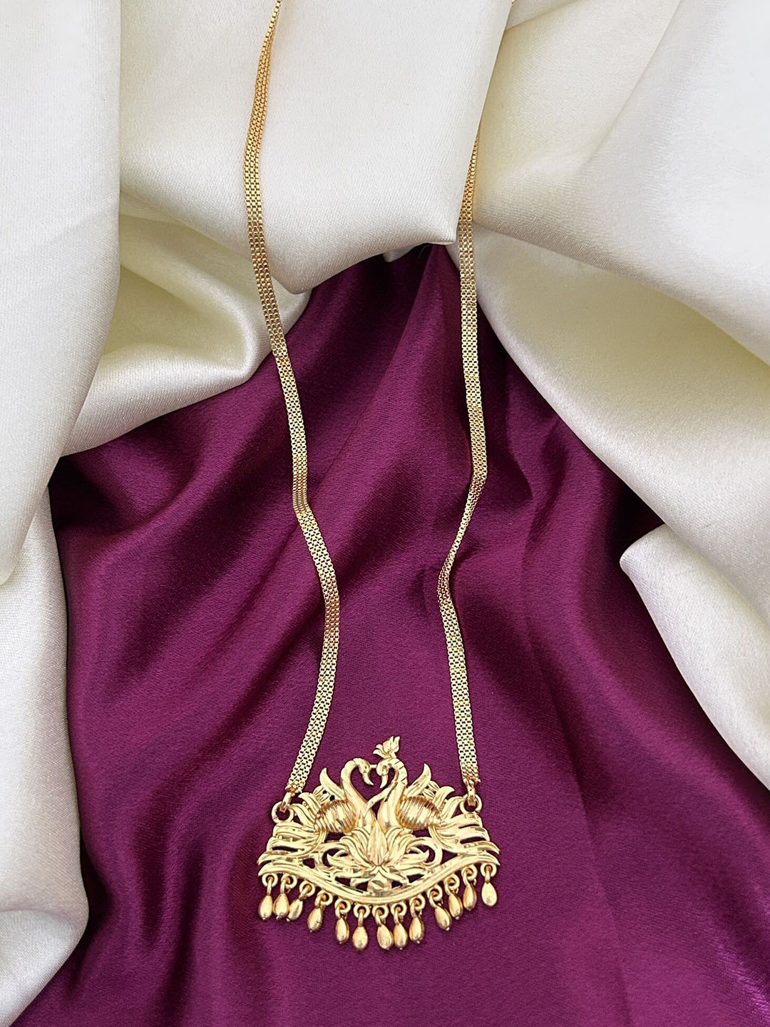 ROFARWORD Gold-Plated Peacock Statement Necklace
