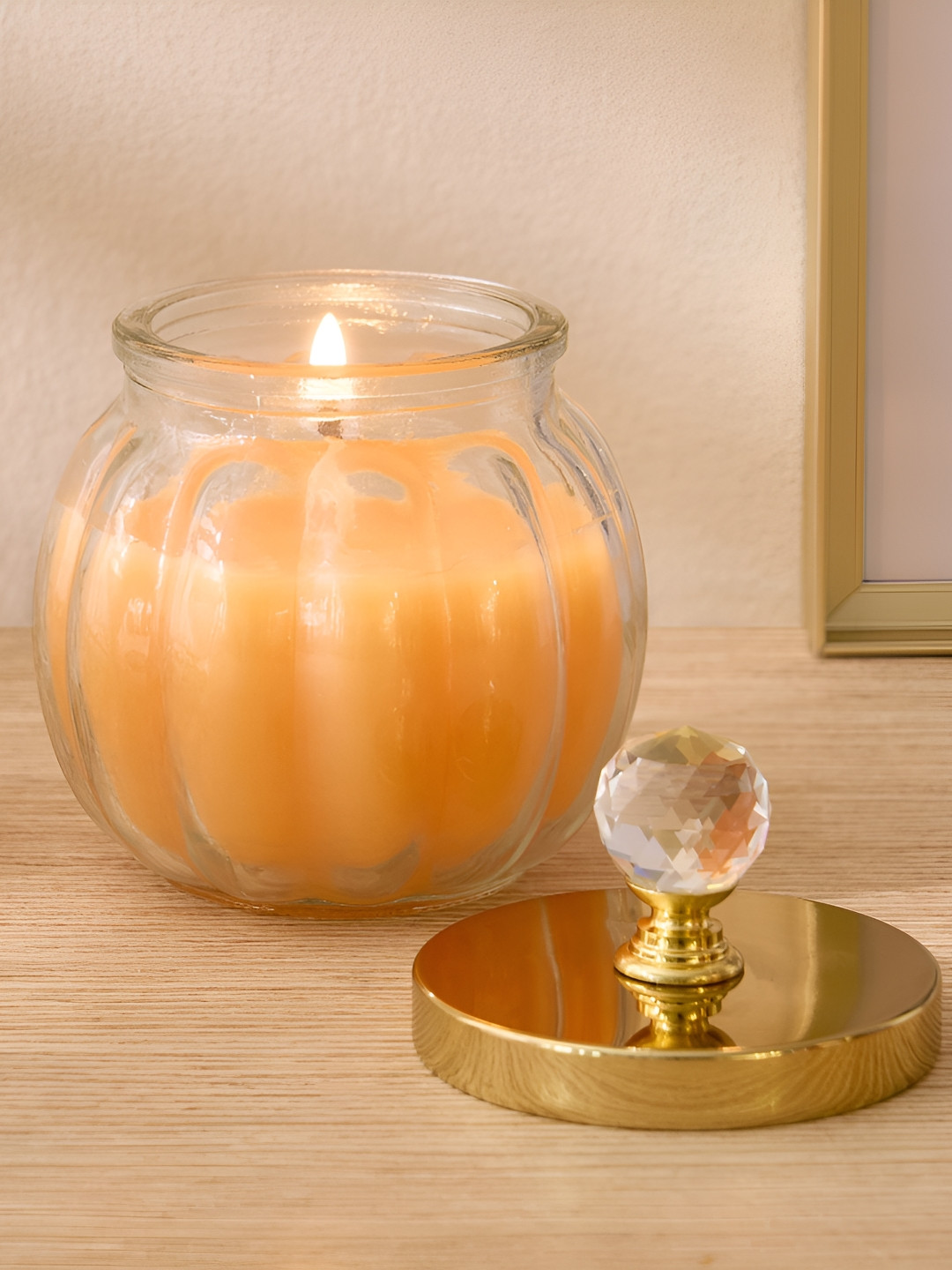 Home Centre Ceylon Brew Redolence 1 Wick Cinnamon Solid Geometric Regular Jar Candles