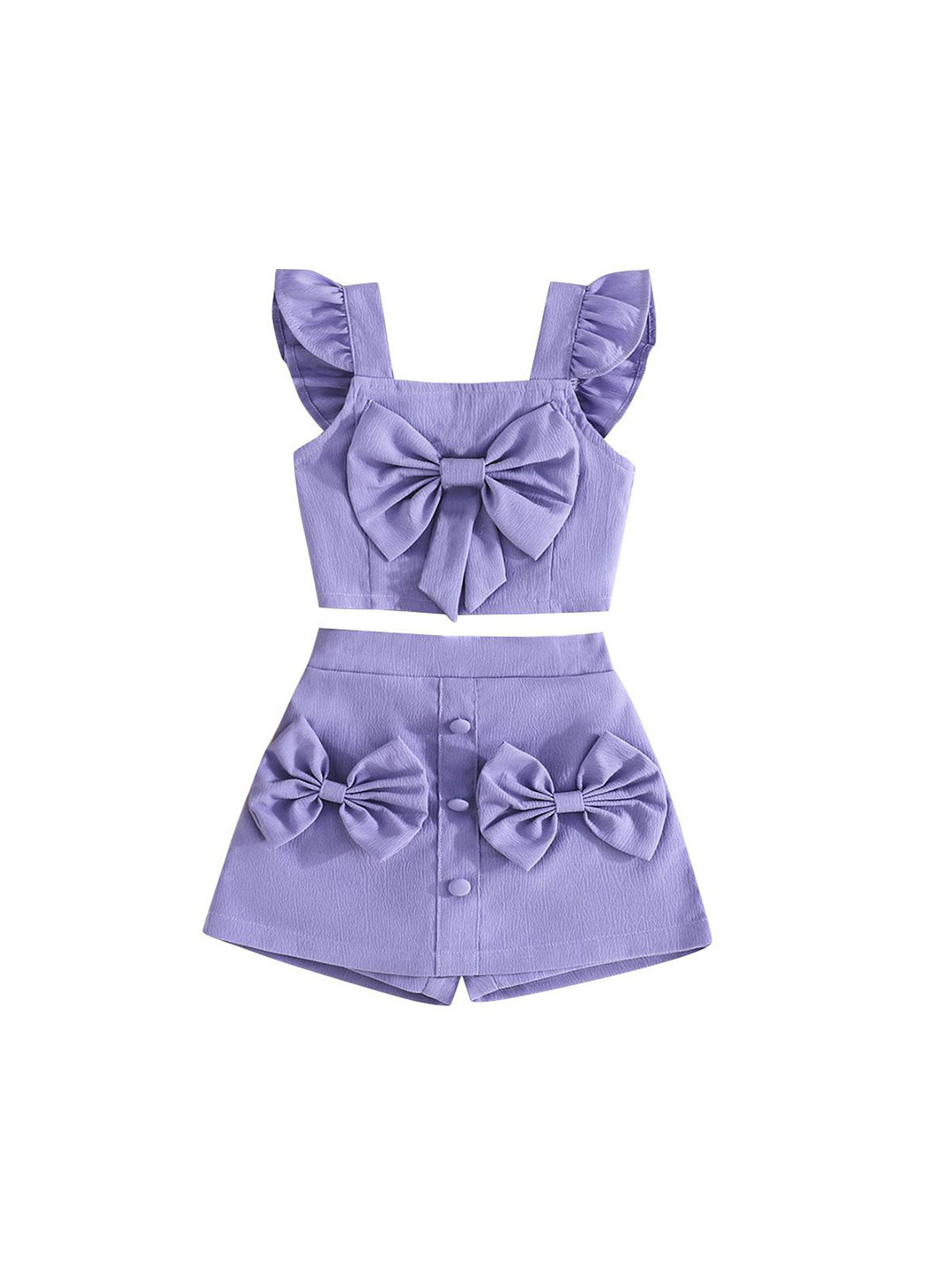 StyleCast x Revolte Girls Self Design Square Neck Top with Shorts