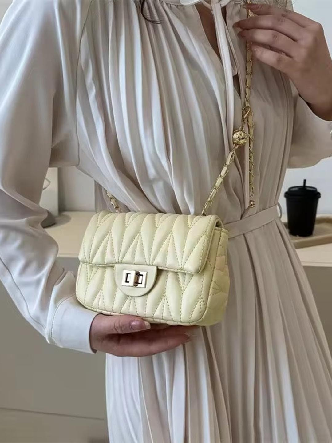 THEPANDASTOREE Quilted Crossbody Sling Bag