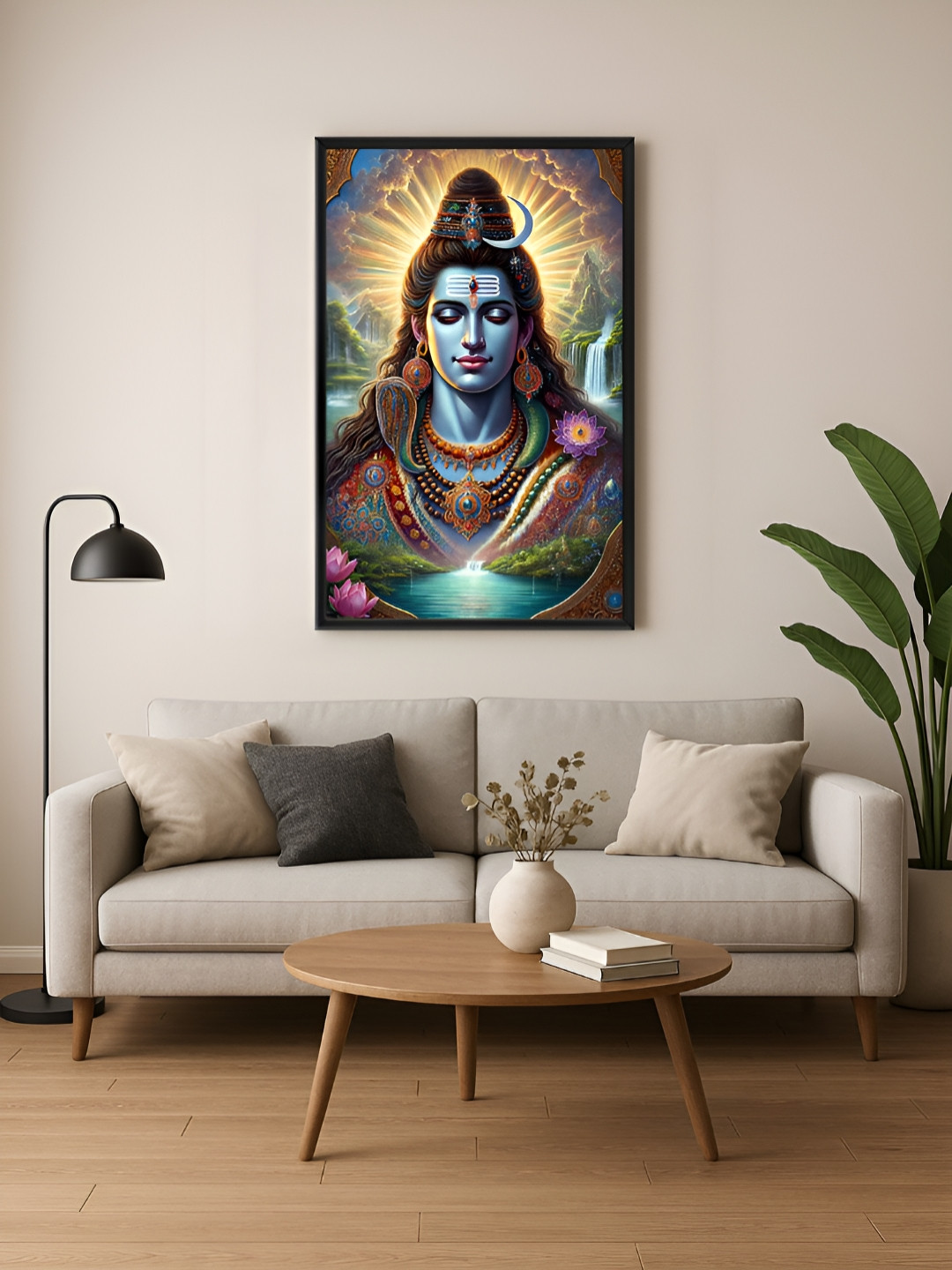 999Store Shiva Radiant Canvas Wall Rectangle Paintings Wall Art -35 x 22In