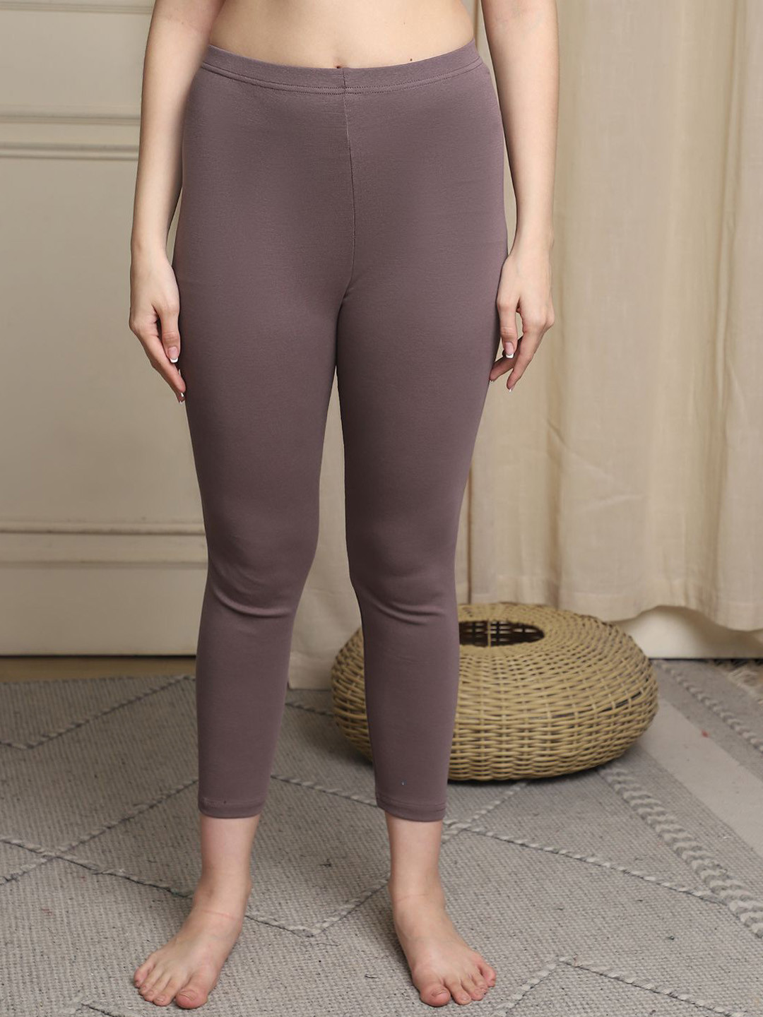 Indreams Mid Rise Three Forth Length Leggings