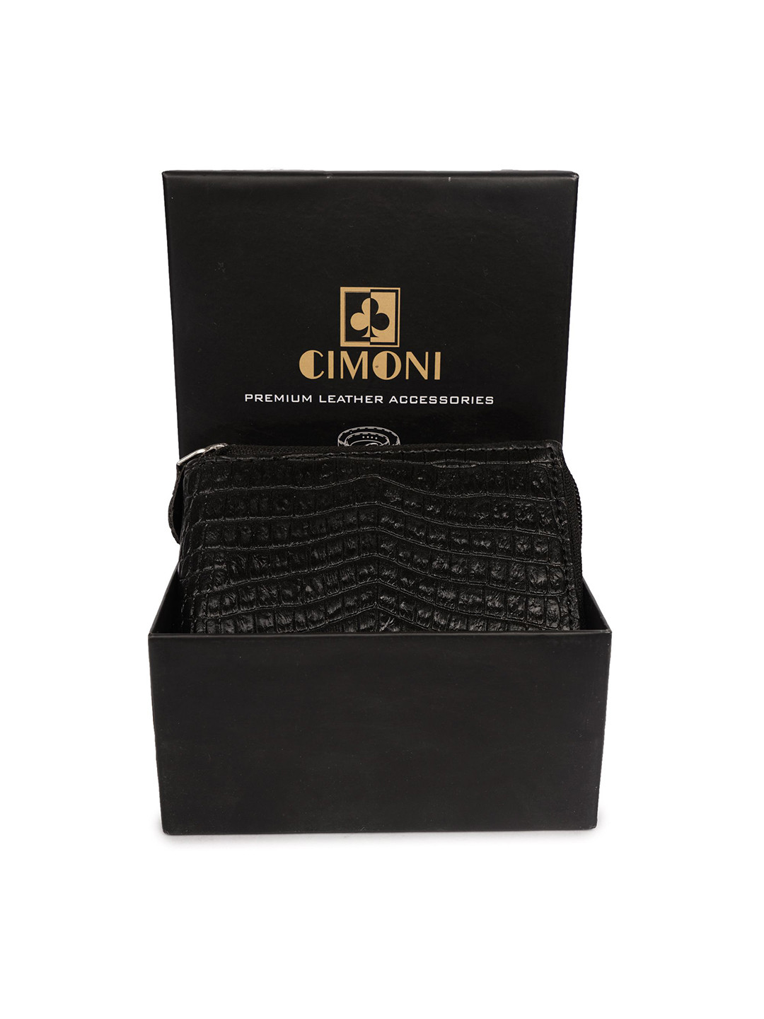 CIMONI Men Textured Vegan Leather Zip Around Wallet with RFID & Water Resistance