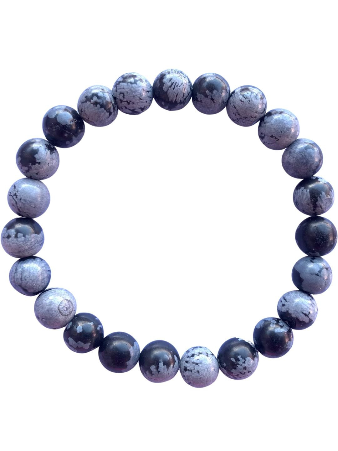 Apnisanskriti Unisex Snowflake Obsidian Healing Stone Bracelet
