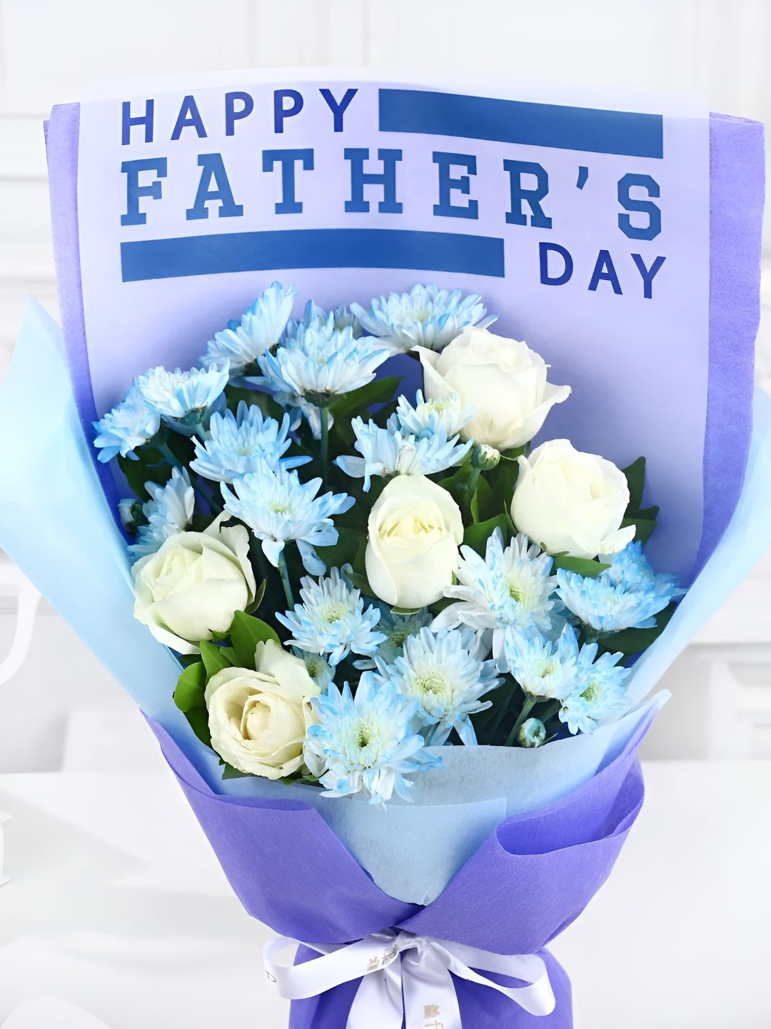 fnp 10-Pcs White Roses Fresh Flowers Bouquet Father's Day Gift