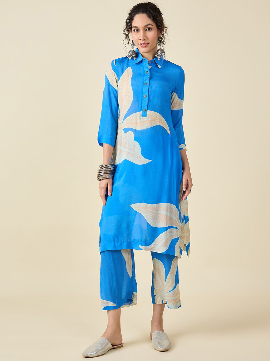 STADO Stado Muslin Printed Blue Kurta Set