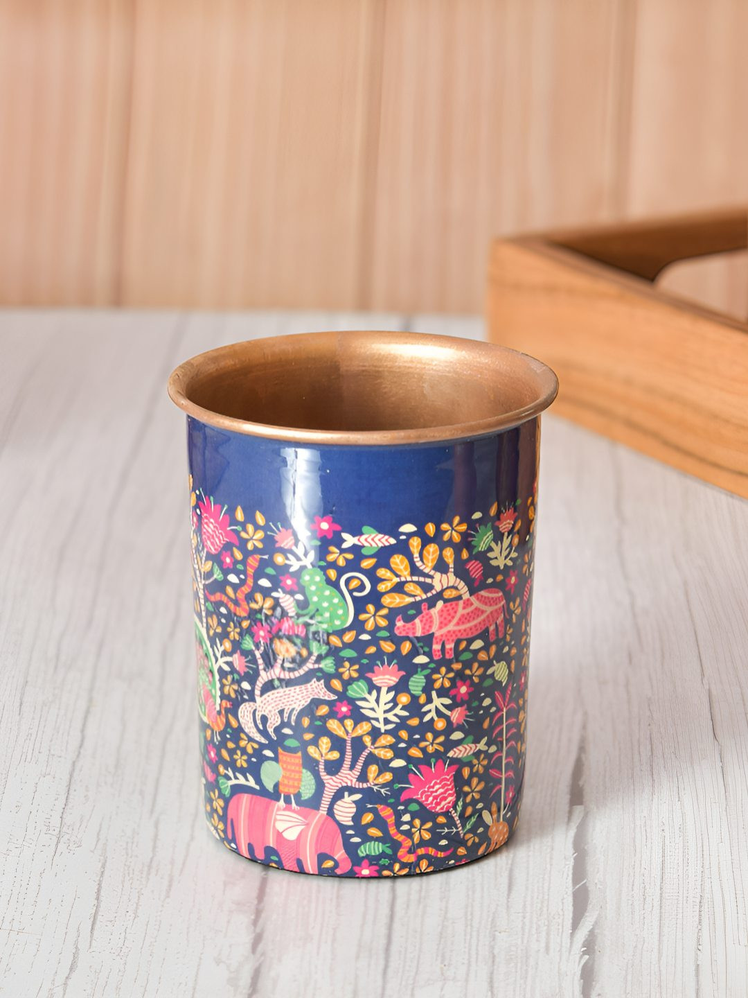 Myntra Elegant Homes Blue Copper Water Glass