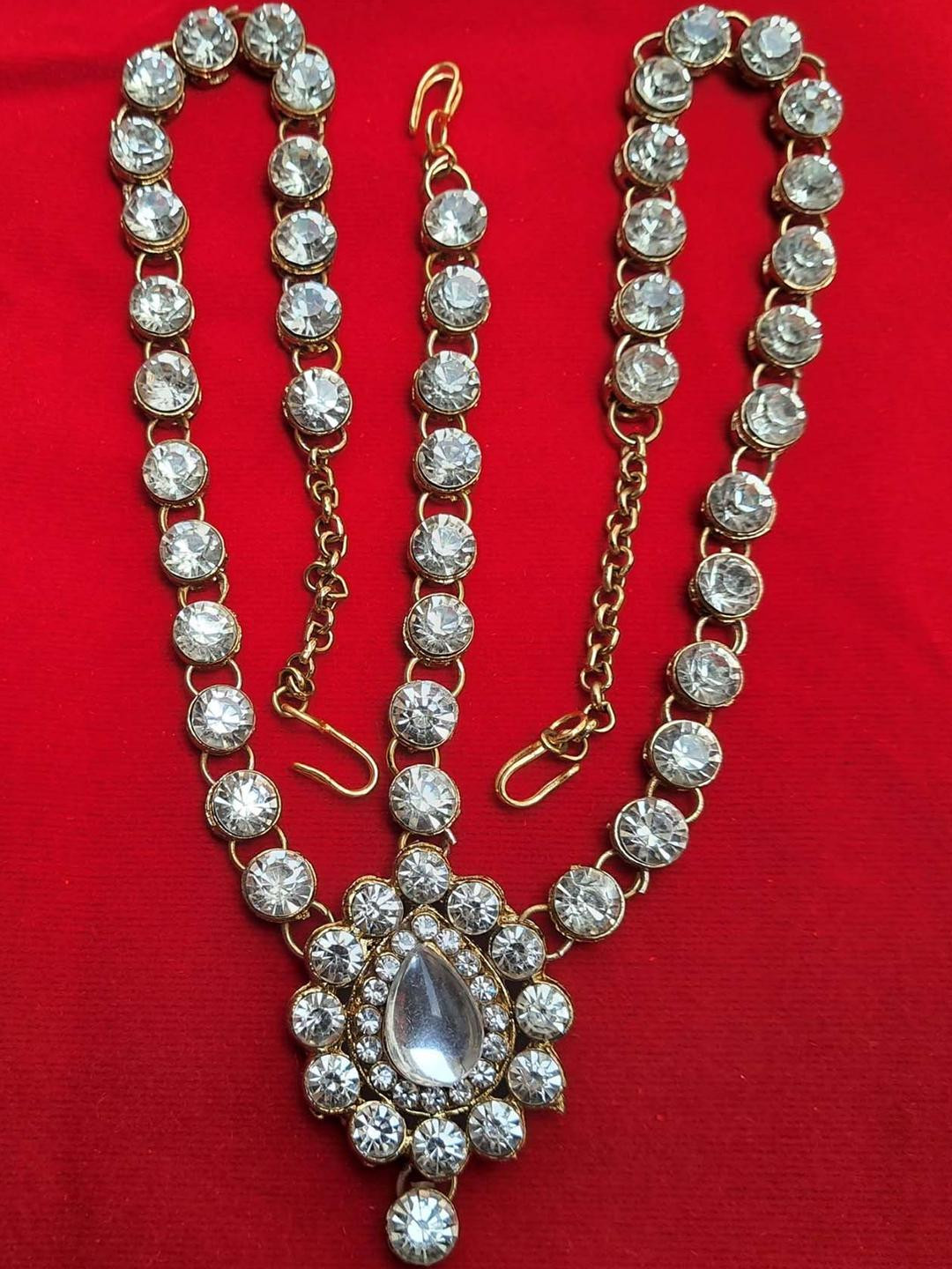 Vidhya Kangan Gold-Plated Stone Studded Matha Patti