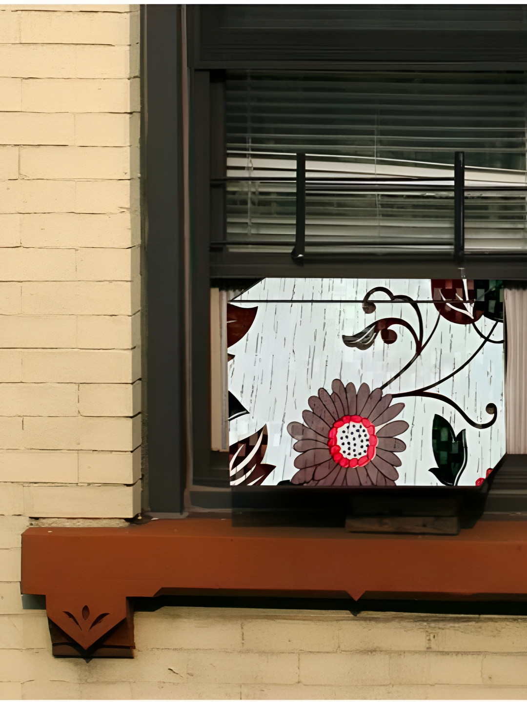 Kalra Magic Green & Red Printed Waterproof 1.5 Ton Window Air Conditioner Cover