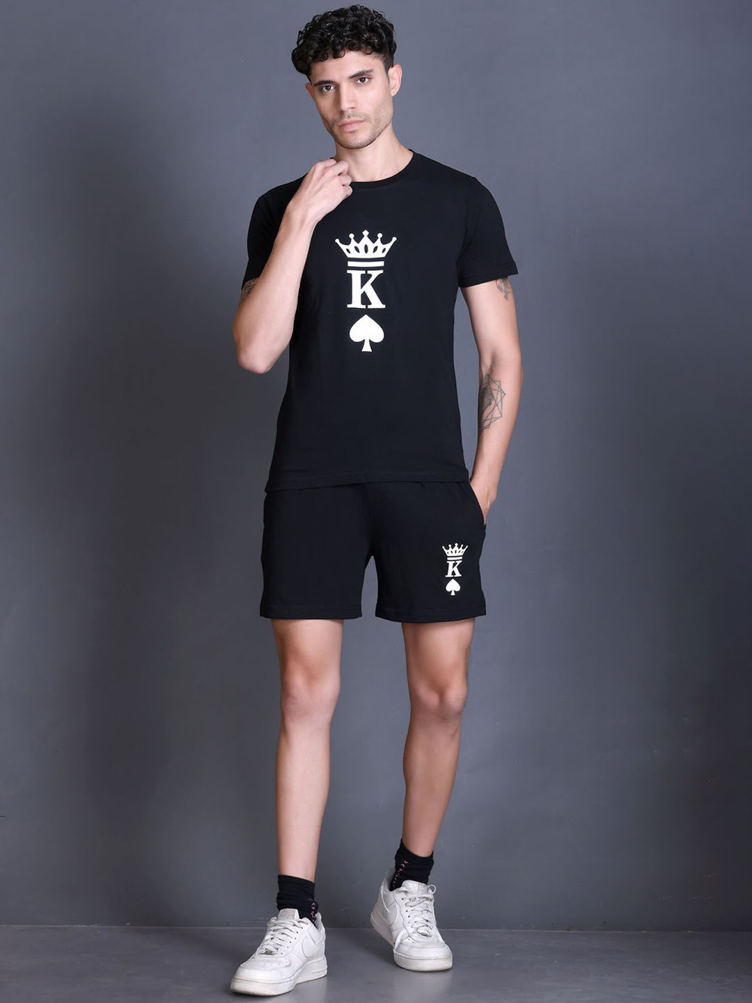 FIRST SLEEP Printed Pure Cotton T-Shirt With Shorts Co-Ords