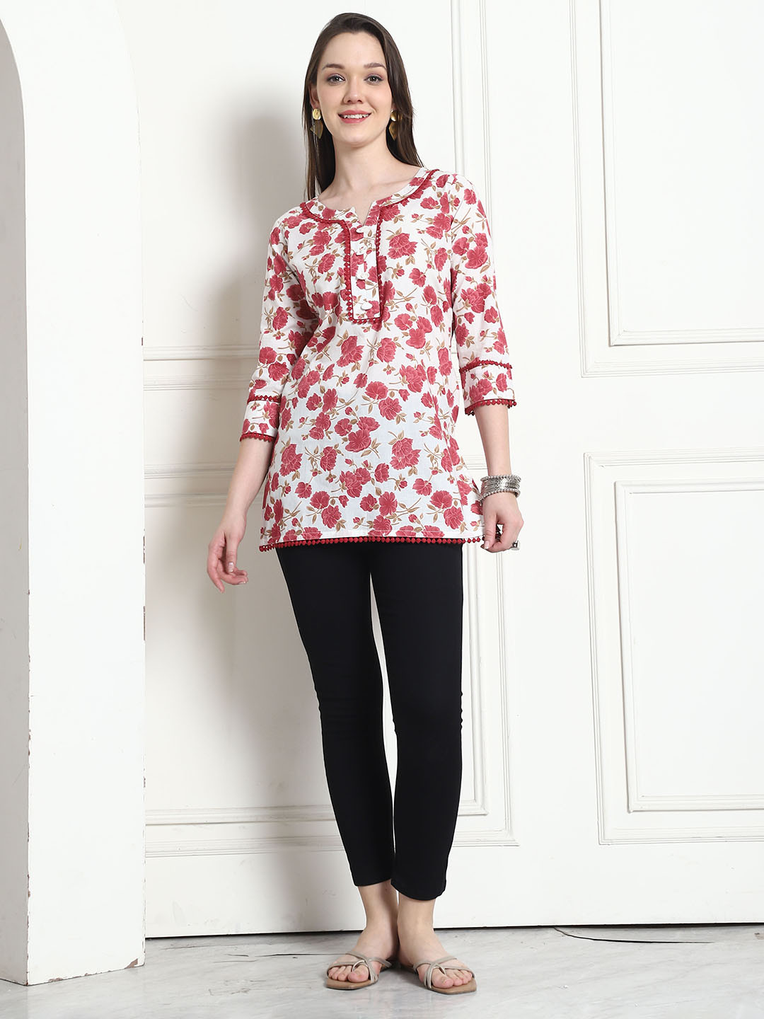 Merira Floral Printed Cotton Kurti