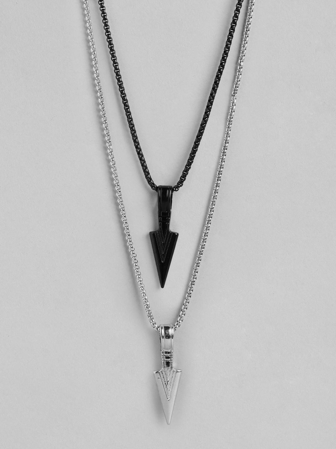 PARIS HAMILTON Set of 2 Silver-Plated Arrow Pendent Necklace