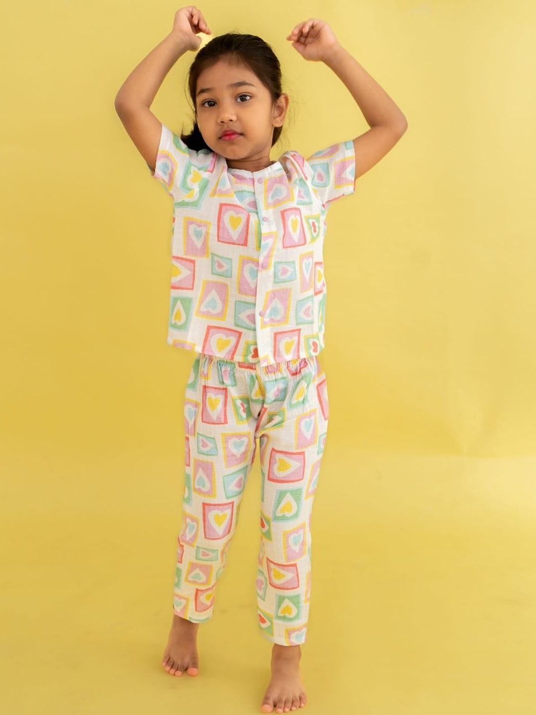 A Toddler Thing Box Of Love Kids Printed Half Sleeve Muslin T-shirt & Pyjamas Night suit