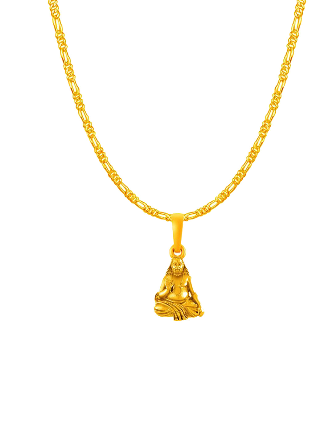 AKSHAT SAPPHIRE 92.5 Silver 22KT Gold-Plated Raghvendra Swamy ji Pendants With Chains