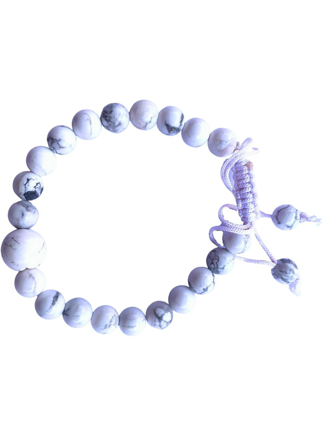 Apnisanskriti Unisex White Howtite Stone Bracelet