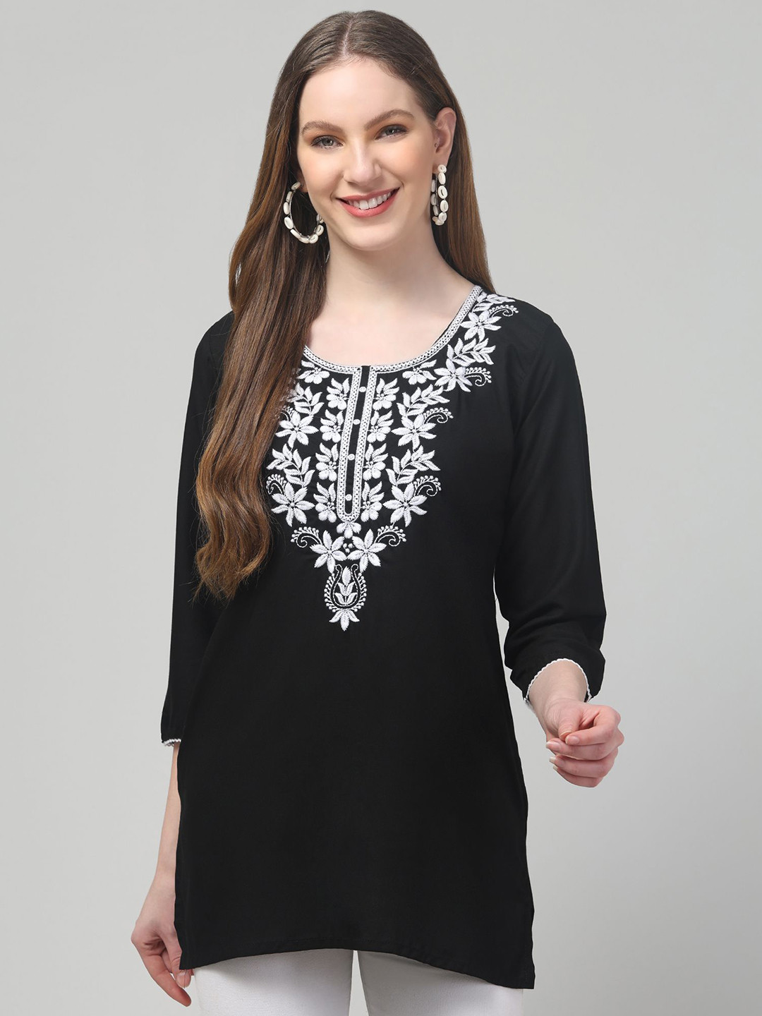 STYLE PREZONE Women Ethnic Motifs Embroidered Chikankari Kurti