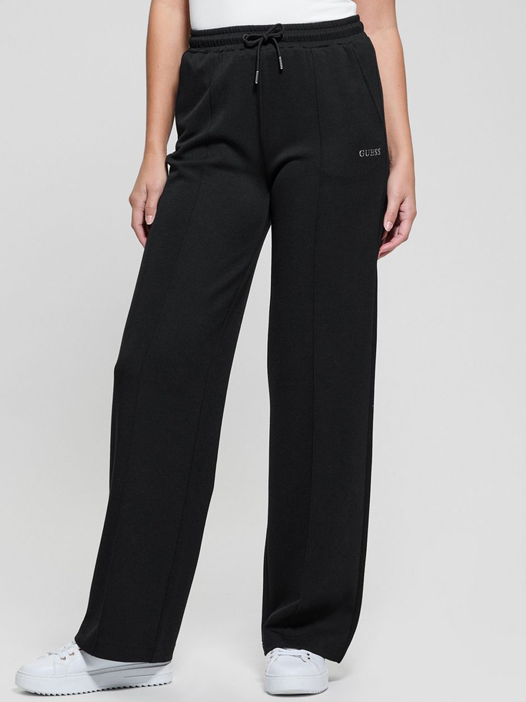 GUESS Women Mid-Rise Wide Leg Track Pants