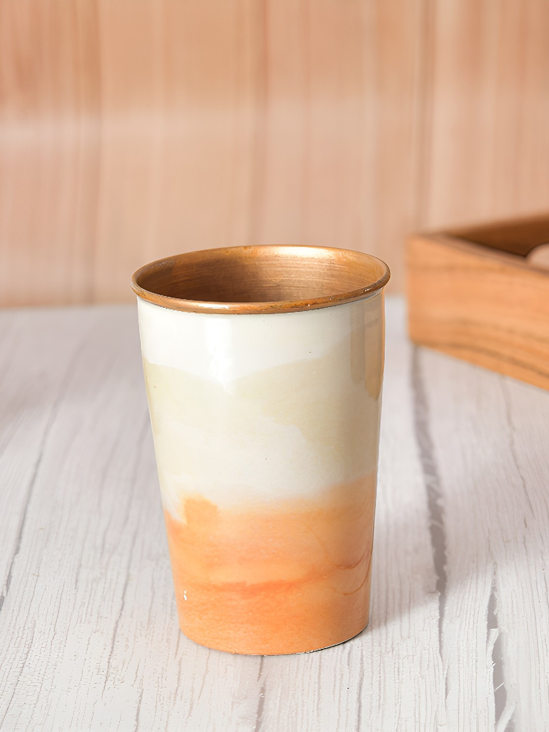 Myntra Elegant Homes Dessert Printed Copper-Toned Water Glass