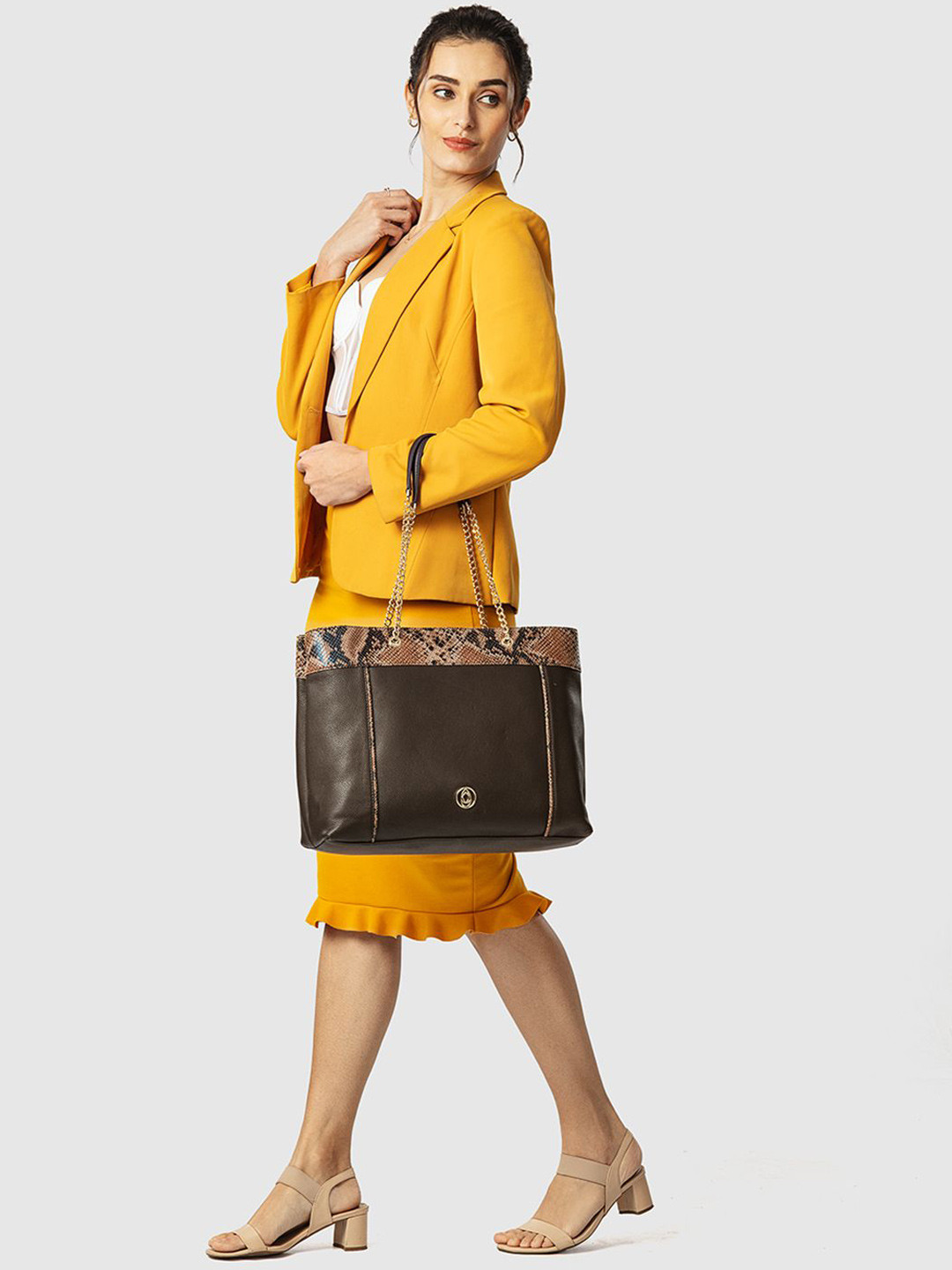 SENNES Grazioso Textured Leather Oversized Tote Bag