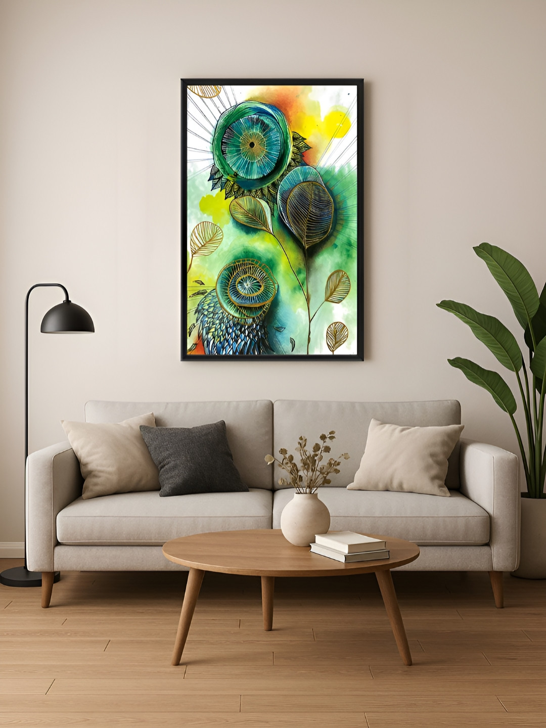 999Store Floral and Botanical Hand-Painted Wall Paintings