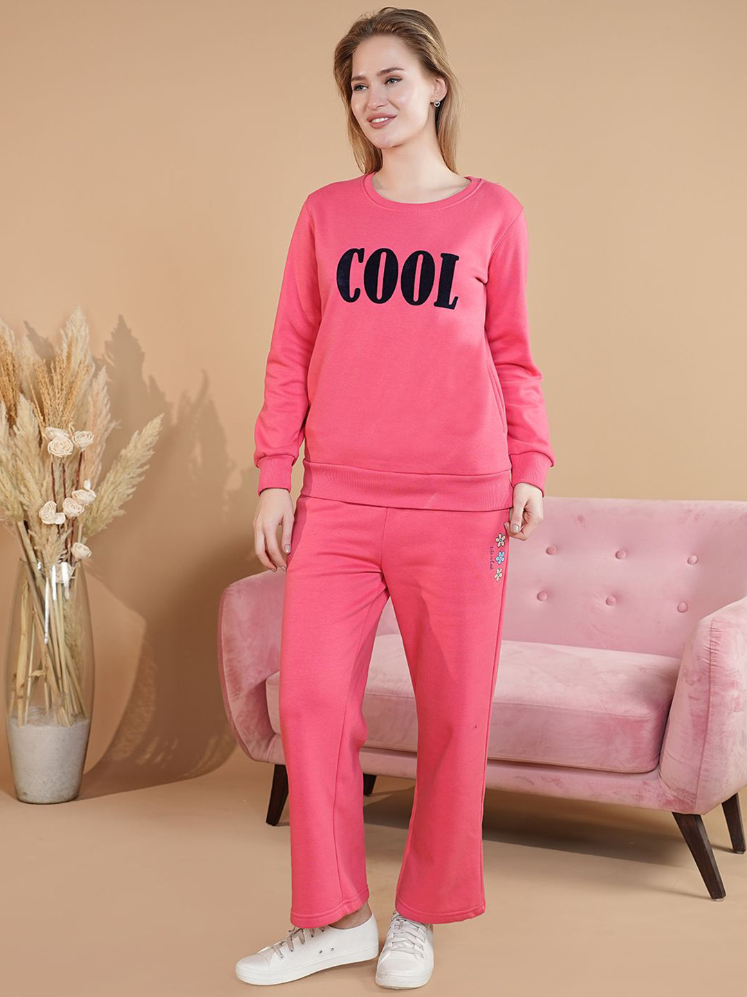 She N She Printed Sweatshirt With Trousers Co-Ords
