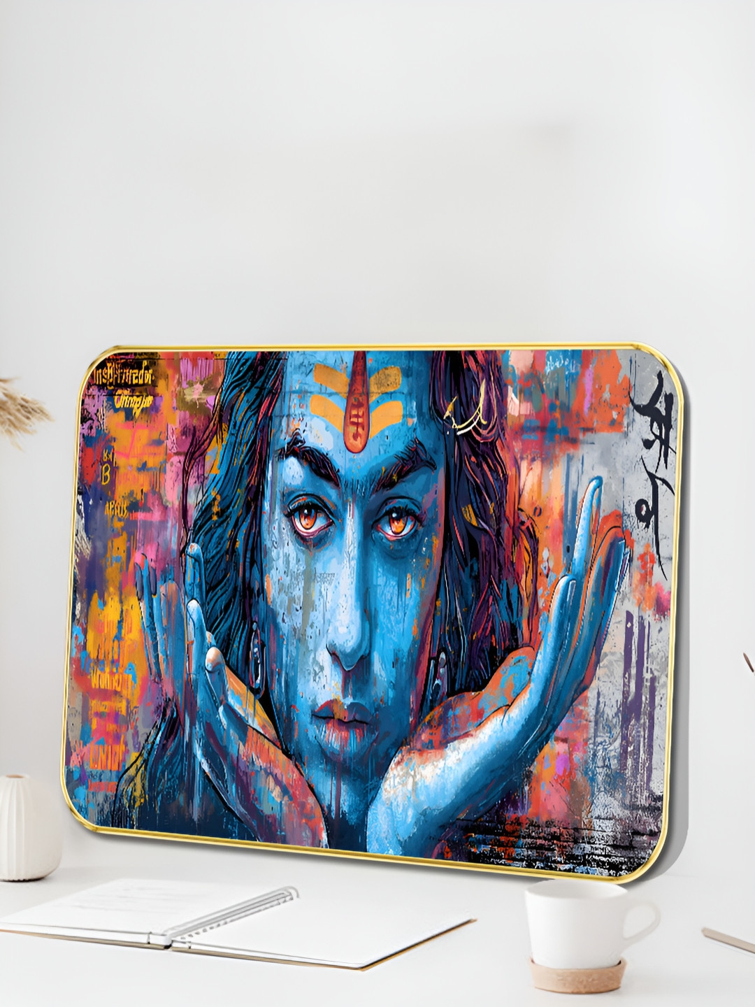 SAF Graffiti Style Wood Wall Rectangle Paintings Wall Art - 24x18In