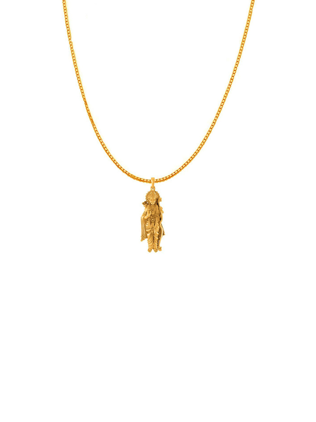 AKSHAT SAPPHIRE 92.5 Silver 22KT Gold Plated Oval Ram Pendant with Box Chain