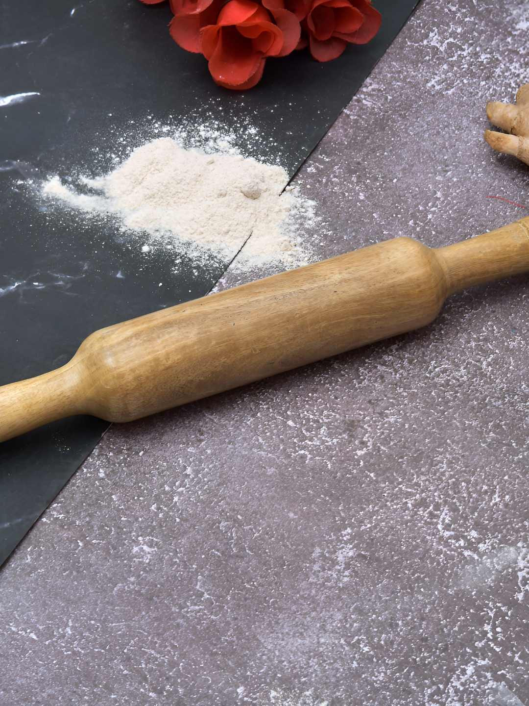 Myntra Elegant Homes Brown Wooden Rolling Pin