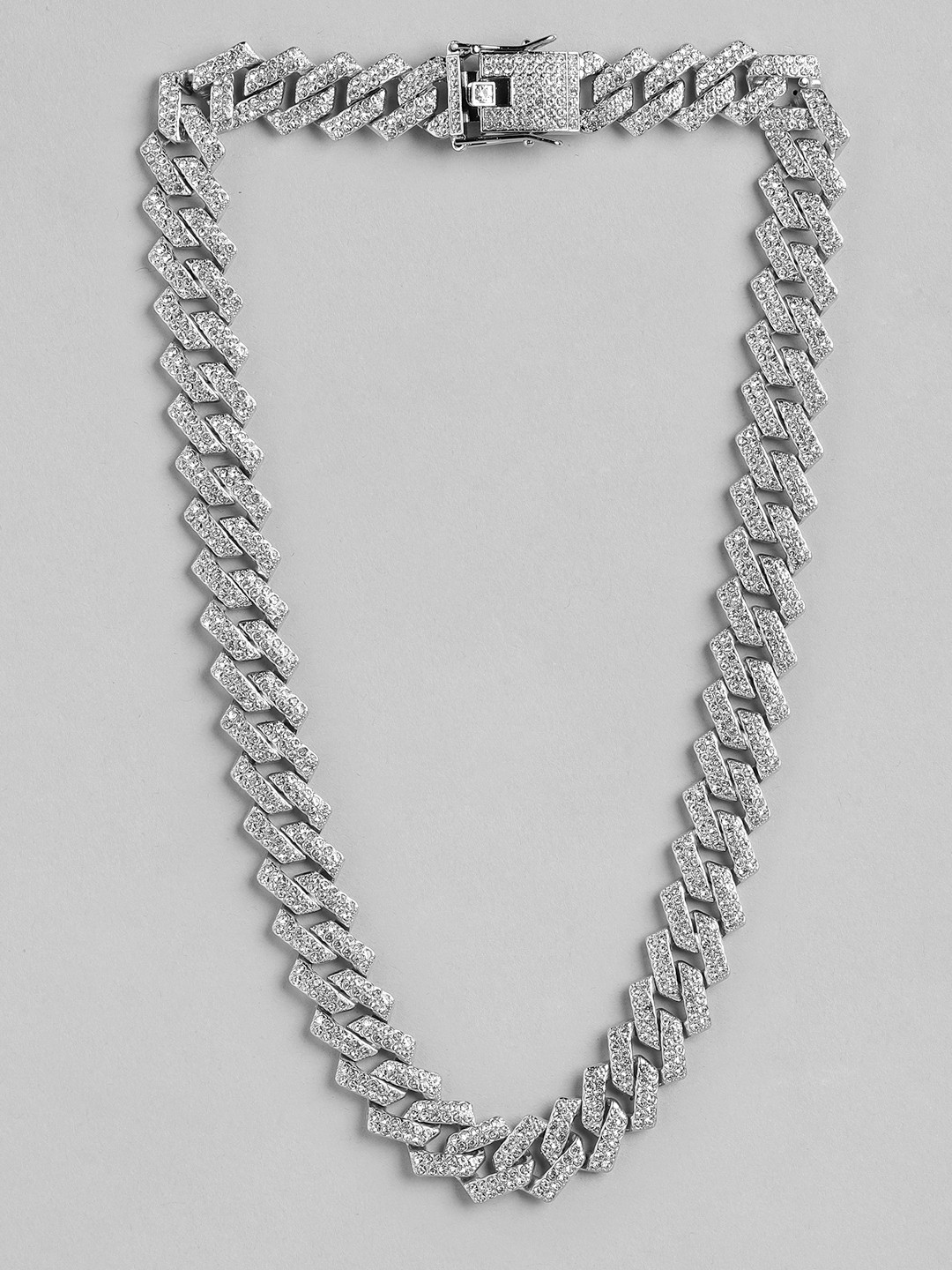 PARIS HAMILTON Silver-Plated Rhinestone Link Necklace