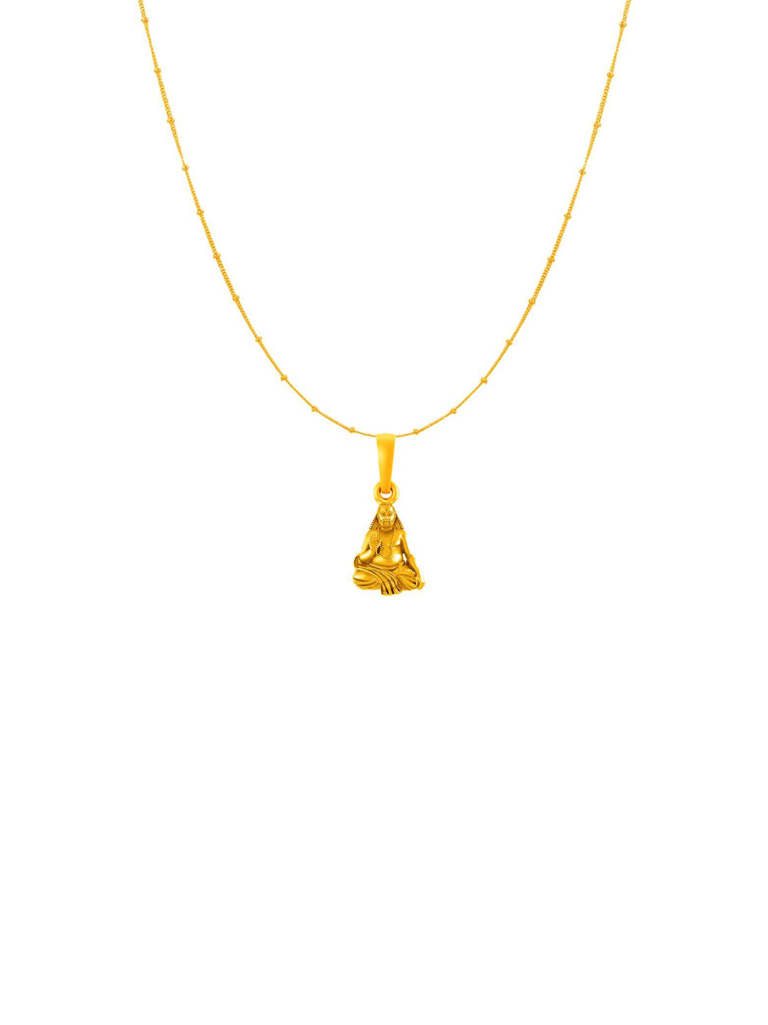 AKSHAT SAPPHIRE 92.5 Sterling Silver 22KT Gold-Plated Raghvendra Swamy Pendant Chain