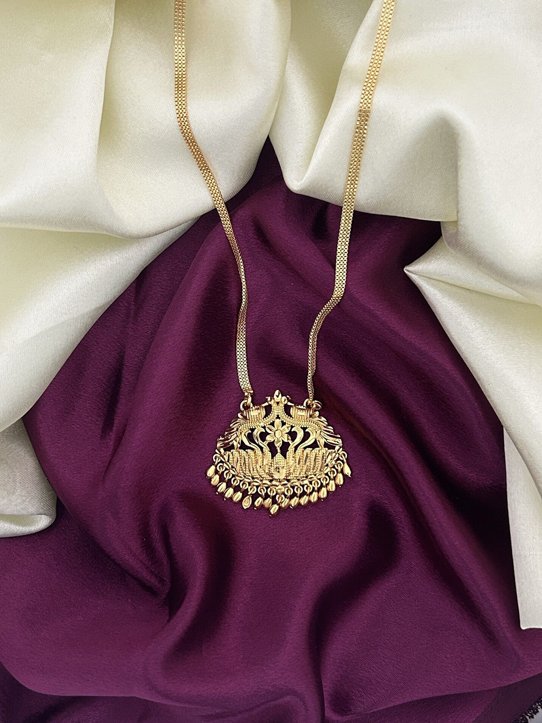 ROFARWORD Gold-Plated Peacock Statement Necklace