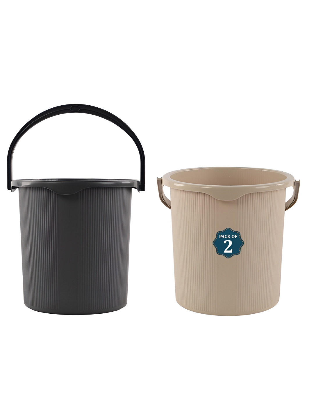 Aura Grey Pack of 2 Textured Plastic Bath Accessories Set