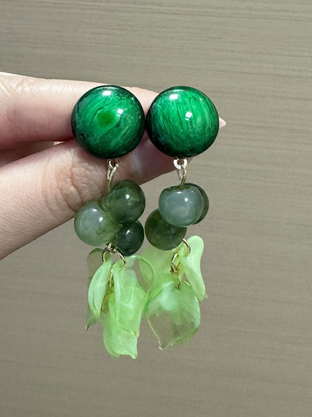 StyleCast x Revolte Artificiial Beaded Leaf Shaped Drop Earrings