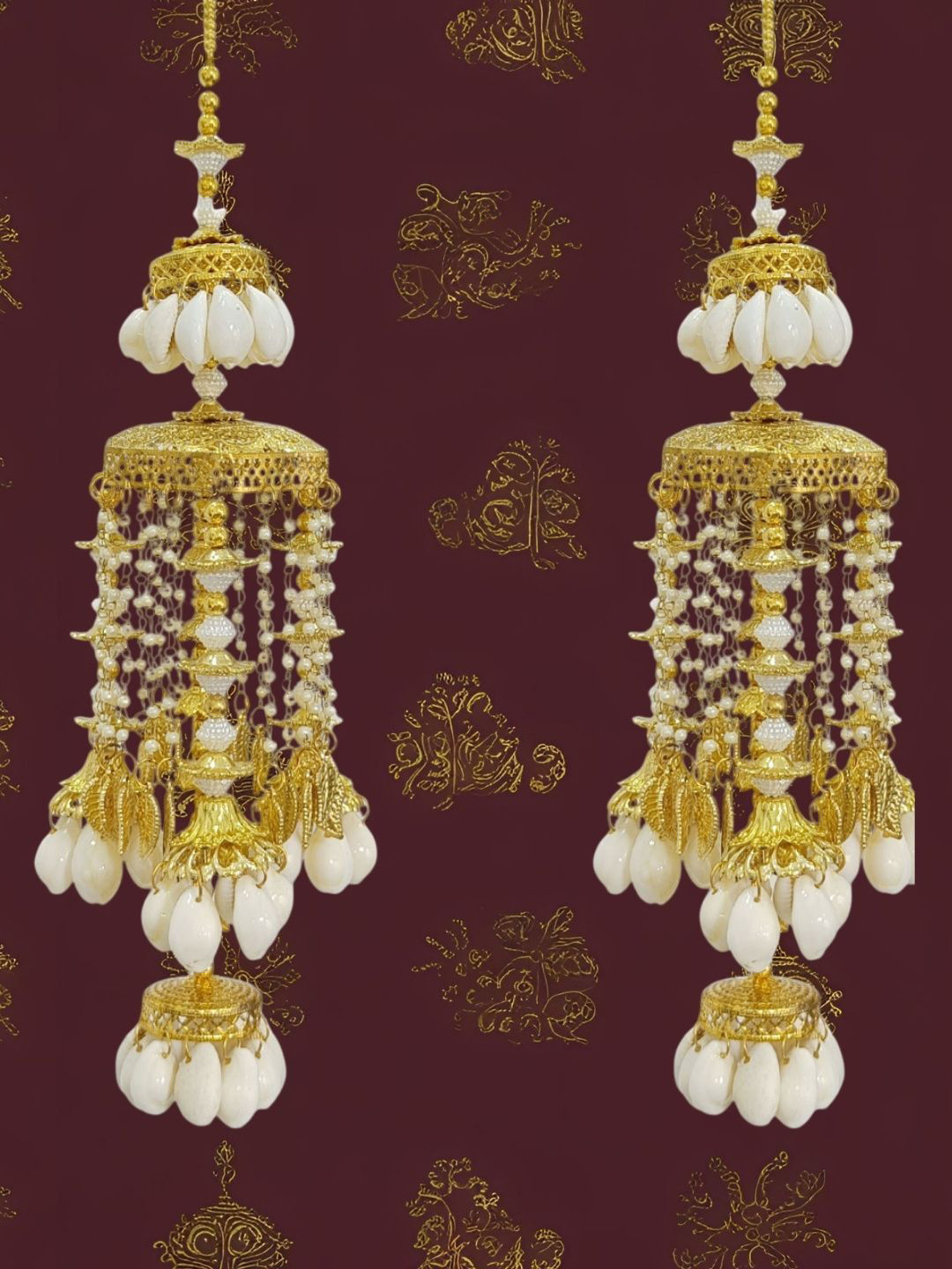 SBP Fashion Set Of 2 Shell & Pearl-Beaded Bridal Kaleeras