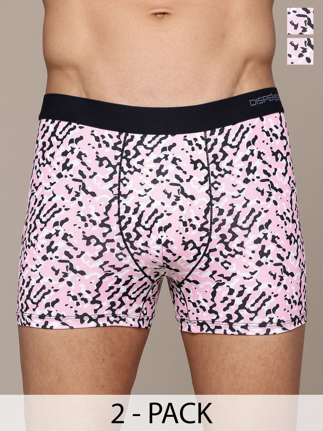 DISPENSER Pack Of 2 Printed Mid Rise Breathable Trunks - PACK OF 2-MAS-C15-S