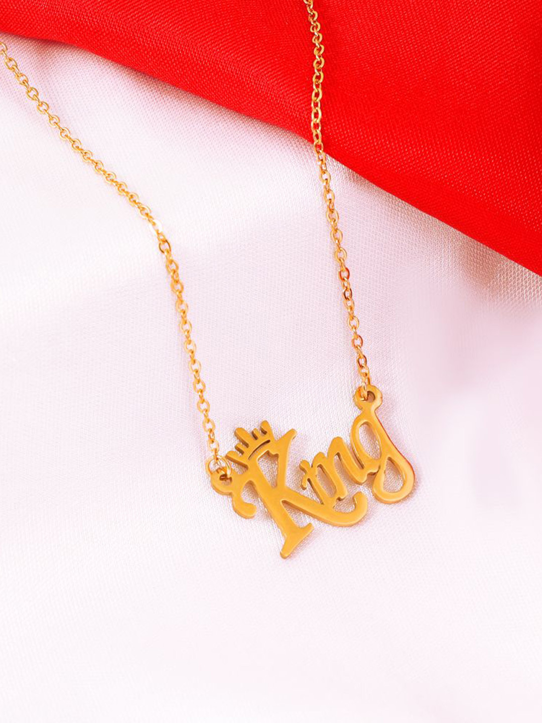 Thrillz Men & Boys Stainless Steel Gold-Plated Contemporary Pendant With Chain