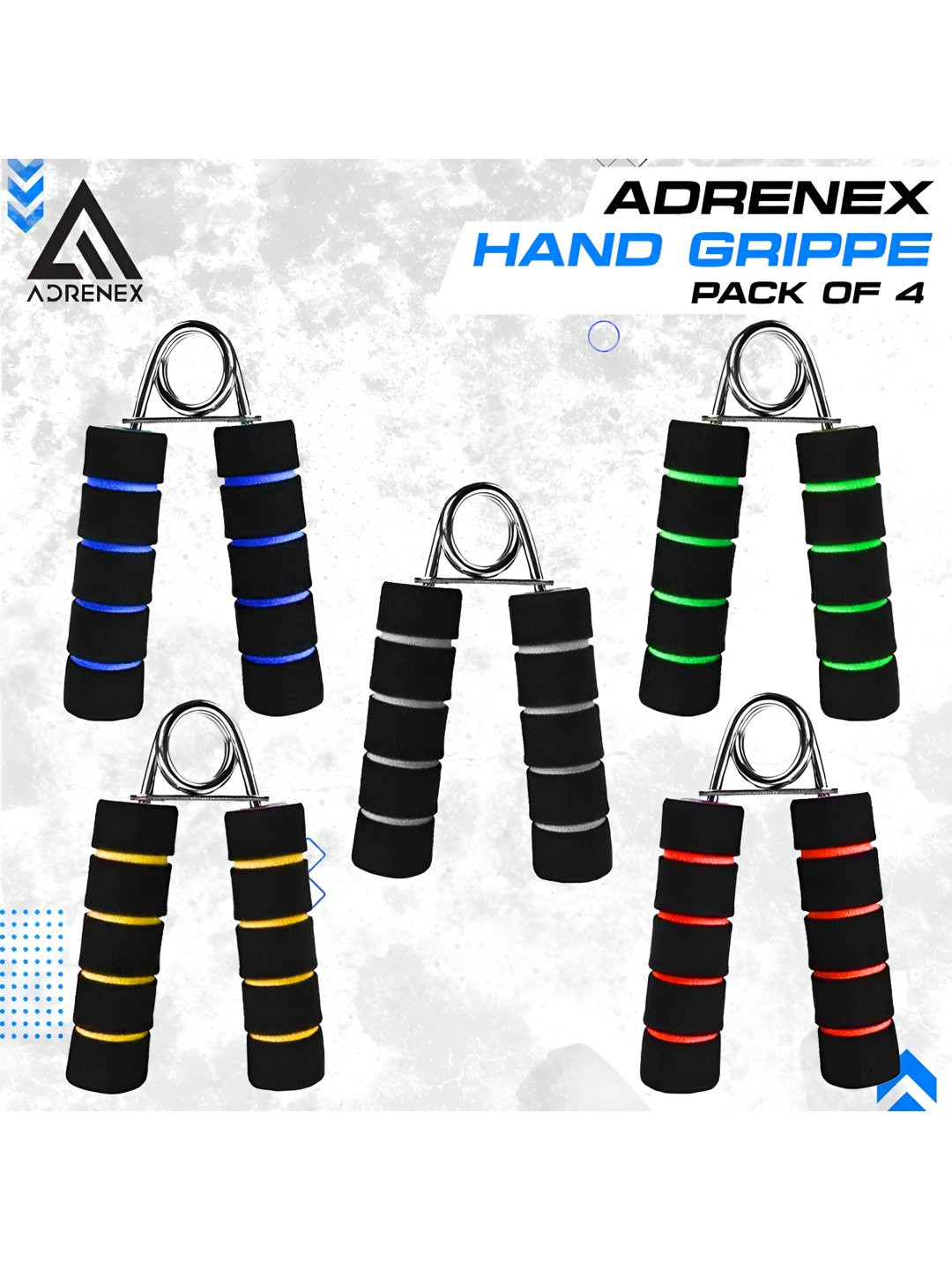 ADRENEX Set Of 5 Non-Slip & Anti-Skid Hand Grippers