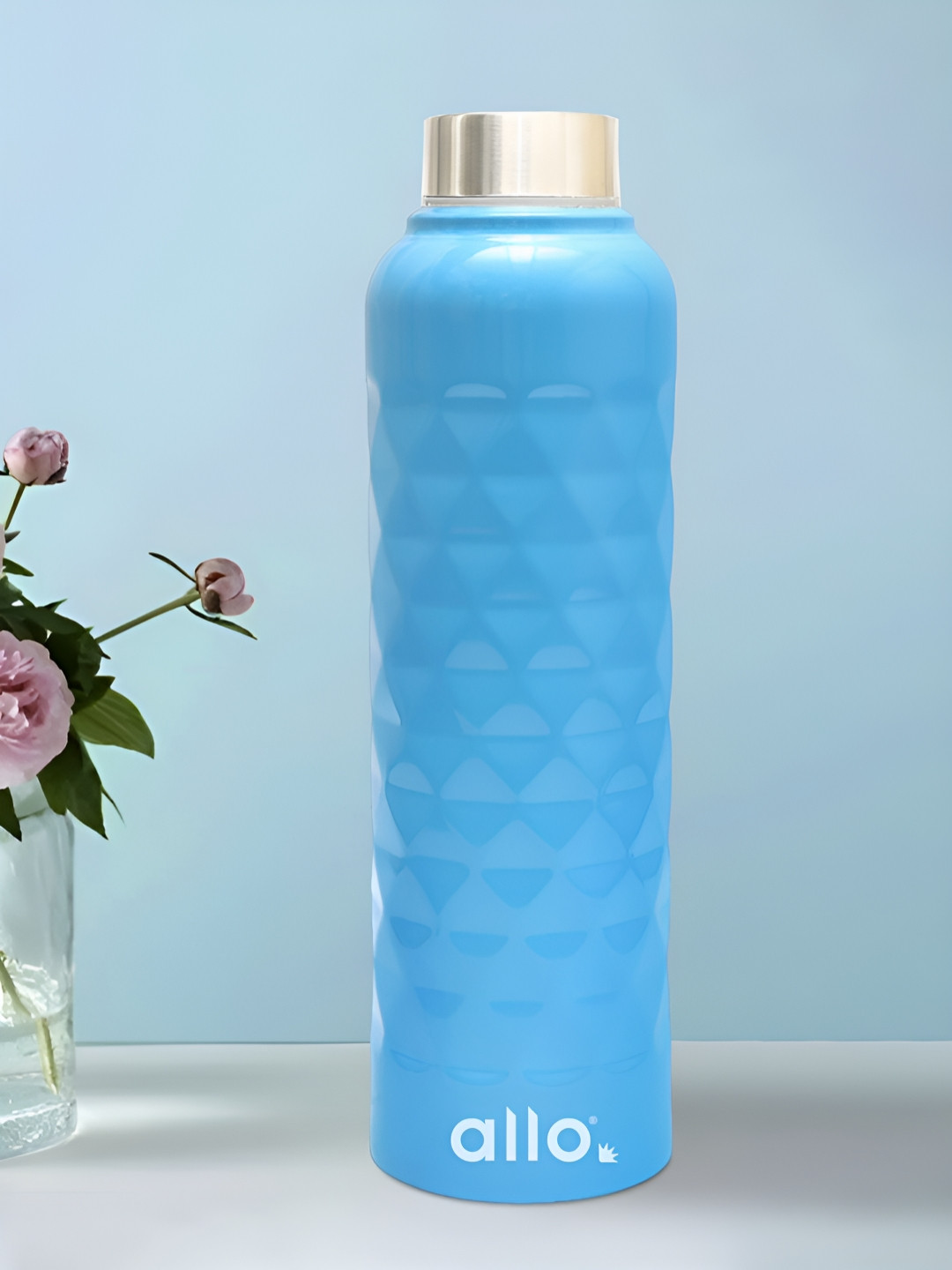 Allo True Blue Stainless Steel Leakproof Diamond Cap Water Bottle 1000 ml