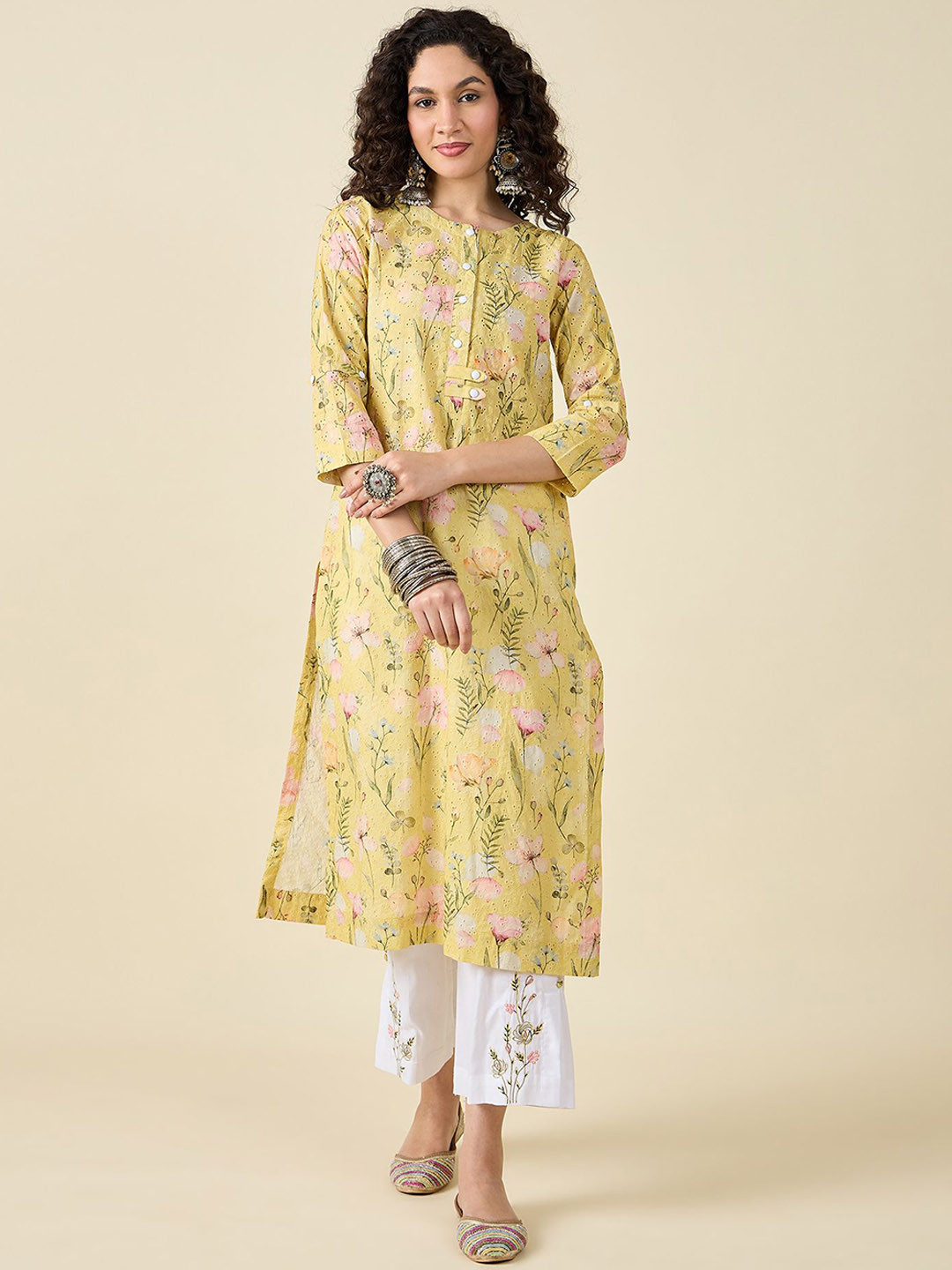 STADO Floral Printed A-Line Kurta Set