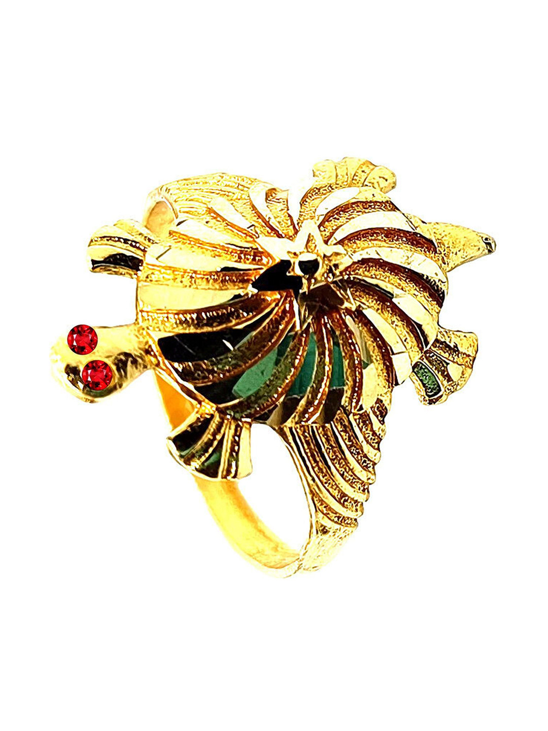 Dynamic Retail Global Gold Plated Gold Brass Finger Ring