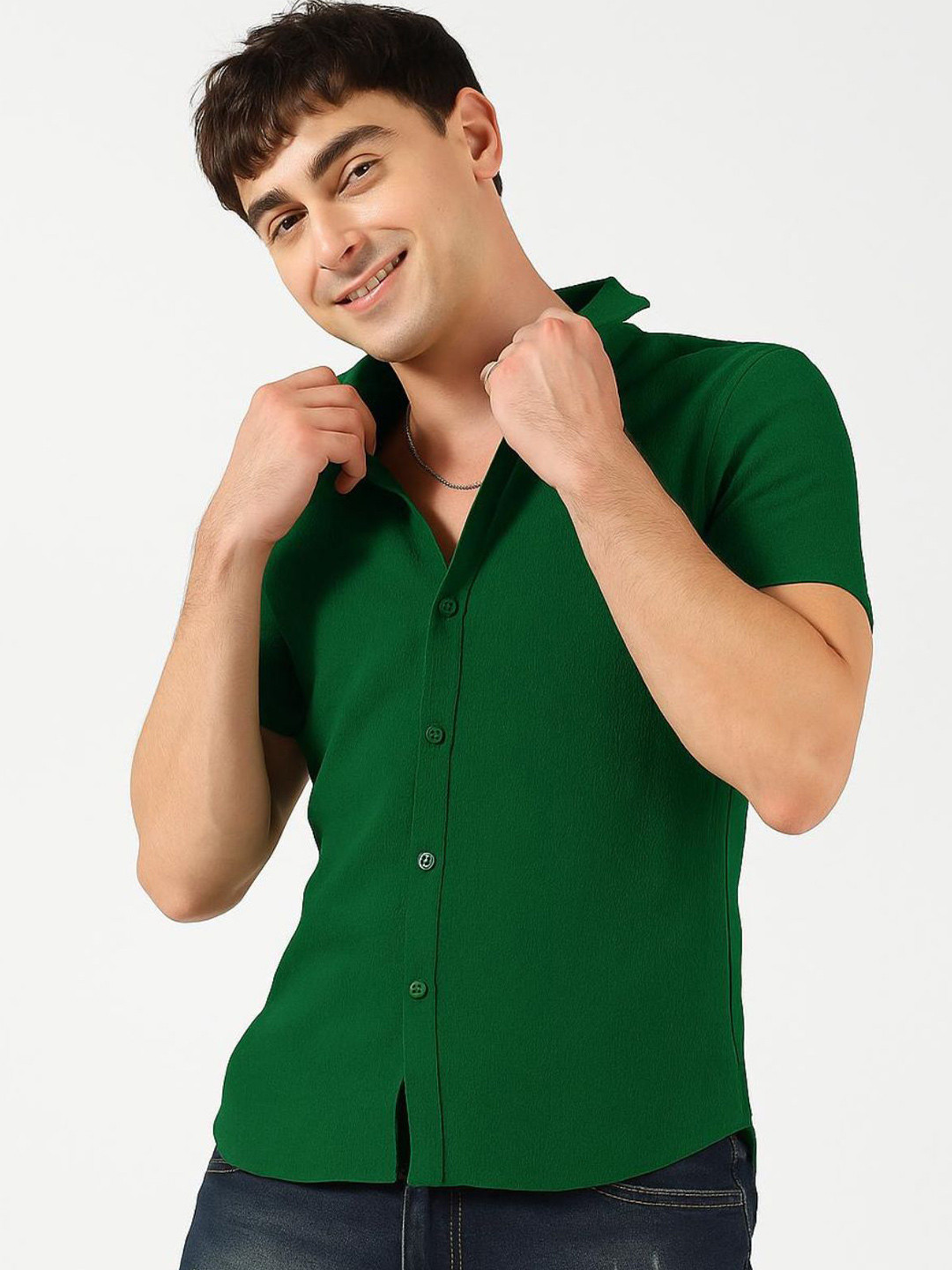 Kushi Flyer Comfort Spread Collar Casual Shirt